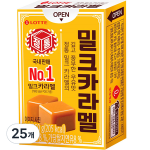 롯데웰푸드 밀크카라멜, 50g, 25개