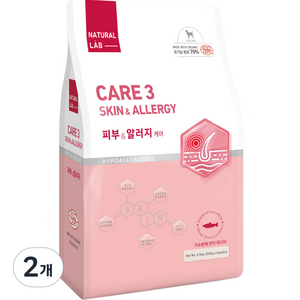 네츄럴랩 강아지 케어 유기농 기능성 사료, 피부/피모+알러지, 2.5kg, 2개