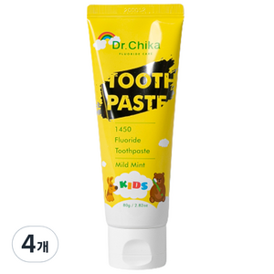 닥터치카 마일드민트향 어린이 충치예방 고불소 치약, 80g, 4개