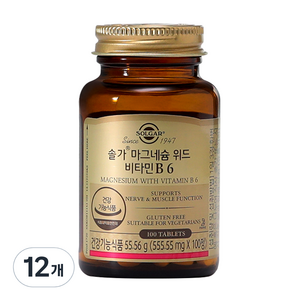 솔가 마그네슘 위드 비타민 B6, 100정, 12개