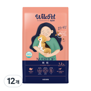 월로펫 퍼피 강아지 뉴트리탑 소프트사료, 닭, 1.2kg, 12개