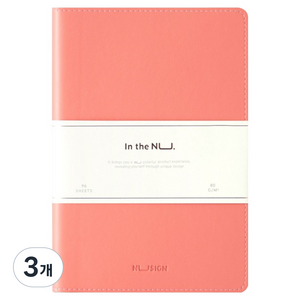 누사인 미니 PU가죽 만년 다이어리, 살몬핑크, 3개