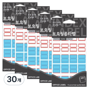쁘띠팬시 라벨 보호필름 견출지 20-F105, 빨강(20-F105R), 13개입, 30개