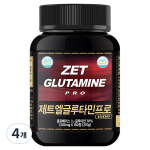 제트리션 제트엘글루타민프로 270g, 180정, 4개