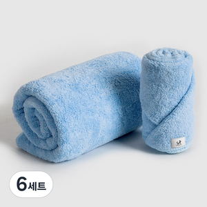 딩동펫 부드러운 펫타올 2종 세트, 블루, 6세트