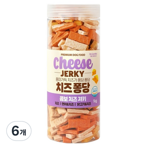 닥터케어누트 강아지 치즈 영양가득 대용량 퐁당 져키, 6개, 1kg, 혼합맛(연어/닭/치즈)