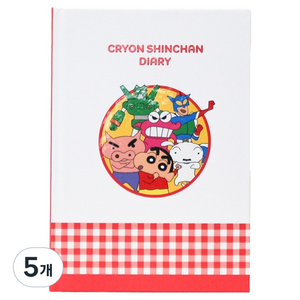 플라잉웨일즈 짱구는 못말려 베이직 다이어리 만년형, 5개, 레드