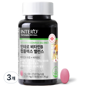 인테로 비타민B 콤플렉스 밸런스, 3개, 101.79g