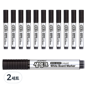 자바펜 생잉크 화이트 보드마카, 흑색, 24개