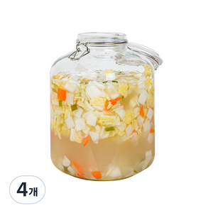 인블룸 사각 유리 밀폐용기, 4개, 5L