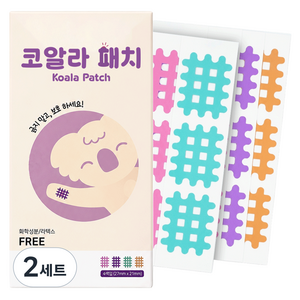 알잠네이처코알라 야외활동 패치 베이지 18p + 핑크 18p + 퍼플 18p + 민트 18p 세트, 2세트