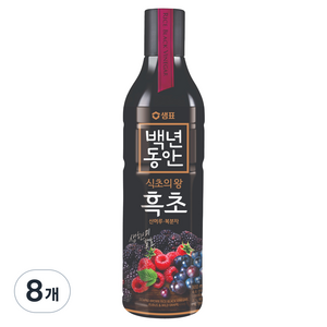 백년동안 산머루 복분자 현미발효 흑초, 900ml, 8개