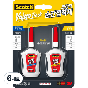스카치 순간접착제 멀티팩 액상타입 + 젤타입 세트, 6세트