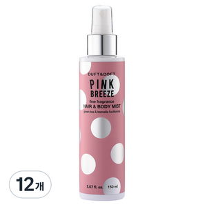 더프트앤도프트 파인프라그란스 헤어앤바디미스트 핑크브리즈, 150ml, 12개