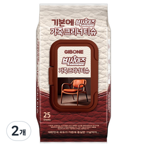 기본에 빅사이즈 가죽 크리너 티슈 캡형 25매, 307g, 2개