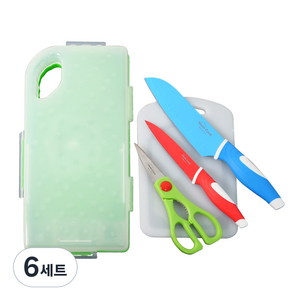 캠핑 칼 도마세트 휴대용 키친툴 5종, 혼합색상, 6세트