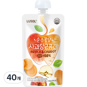 루솔 순수퐁당 퓨레, 혼합맛(사과/당근), 100g, 40개