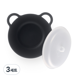 나인웨어 애니멀 시리얼볼 뚜껑세트 베어, 그레이, 3세트