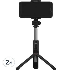 요이치 무선 블루투스 욜로 스마트폰 셀카봉, WT300, 블랙, 2개