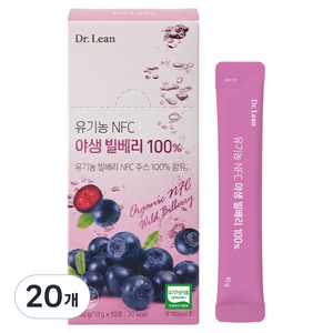 닥터린 유기농 NFC 야생 빌베리 100% 10p, 100g, 20개