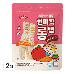 베베스트 처음먹는 칼슘 현미킥 롱뻥, 사과 당근, 20g, 2개