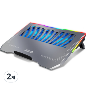 노벨뷰 쿨러몬스터 F3 RGB 게이밍 알루미늄 노트북 거치대, BLUE, 2개