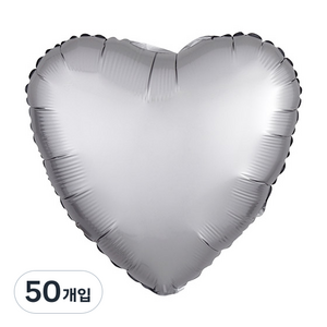 파티팡 하트은박 새틴럭스 풍선 46cm, 플래티늄, 50개입