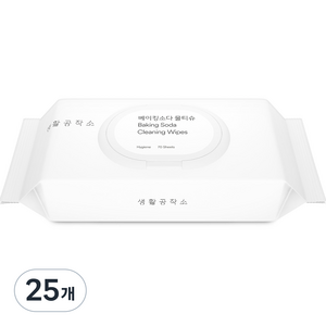생활공작소 베이킹소다 물티슈 캡형, 60g, 70개입, 25개