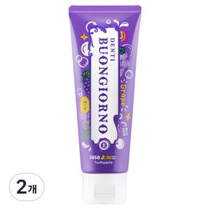 덴티본조르노 일사오공 고불소 주니어 치약 포도향, 80g, 2개