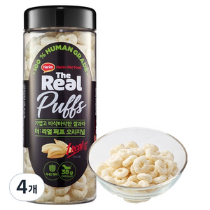 하림펫푸드더리얼 강아지 퍼프 간식, 오리지널, 38g, 4개
