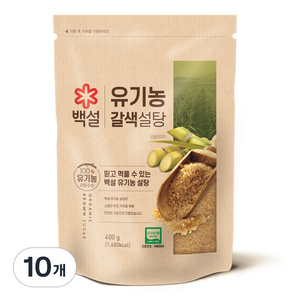 백설 유기농 갈색설탕, 400g, 10개