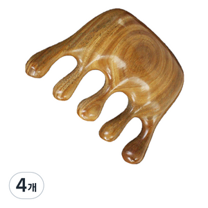 리헬 지압 마사지 괄사 톱니형 15cm, 브라운, 4개