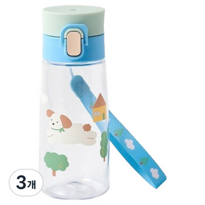 모던하우스 마시기편한 원터치 스트랩 트라이탄 텀블러, 3개, 470ml, 플레이퍼피