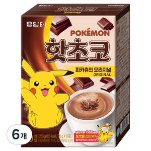 담터 포켓몬 핫초코 분말 피카츄의 오리지널, 20g, 10개입, 6개