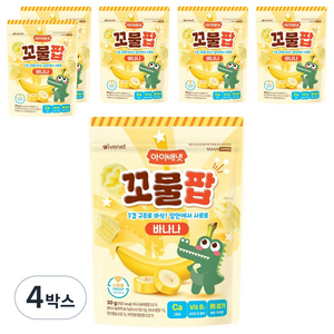 아이배냇 꼬물팝 과자 6p, 바나나맛, 30g, 4박스