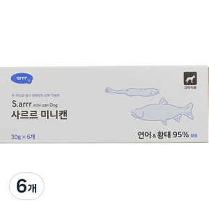 동원아르르 강아지 사르르 미니캔 독 6p, 혼합맛(연어/황태), 180g, 6개