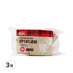 칼리타 커피필터 FP-101 옐로우, 100개입, 3개