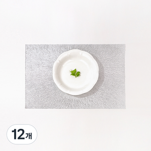 직작 카펠리니 사각 테이블매트, 실버, 12개, 45 x 30 cm