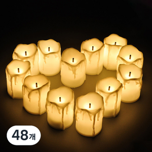 파티쇼 럭셔리 LED 초, 화이트, 48개