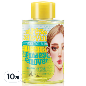아리얼 스트레스 릴리빙 미셀라 립 앤 아이 리무버, 100ml, 10개