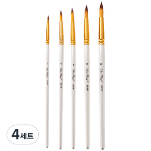 다사바바 호호 아크릴 유화 뾰족붓 세트, 5종, 4세트