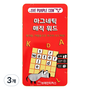 더퍼플카우 브레인티저스 자석 매직워드 보드게임, 혼합색상, 3개