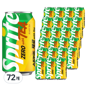 스프라이트 제로 사이다 with TEA, 72개, 350ml