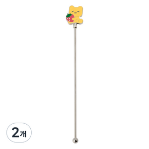 버터 딸기피크닉 버터군 스텐 머들러, 옐로우, 2개
