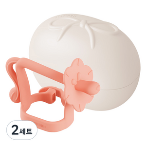 모윰 유아용 스타터 사자 치발기 + 케이스, 핑크, 2세트