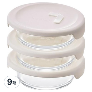 락앤락 바로한끼 내열유리 밥용기 아이보리, 9개, 250ml