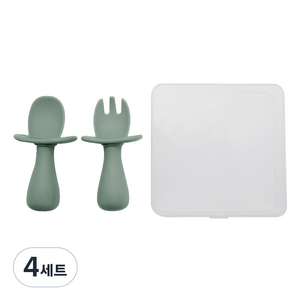 랄라비 아이주도 스푼 포크 + 케이스 세트, 03 그린(스푼포크세트), 스푼 + 포크 + 케이스, 4세트