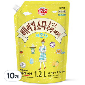 트리오 베이킹소다를 담은 주방세제 레몬향, 10개, 1.2L