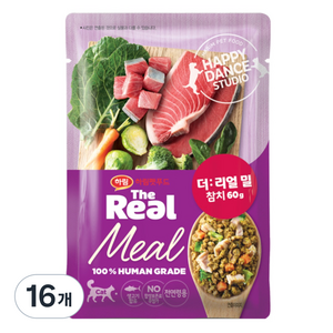 하림펫푸드 전연령 고양이 더 리얼 밀 냉동 습식사료, 참치, 60g, 16개