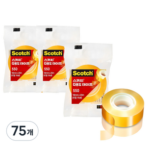 쓰리엠 스카치 다용도 테이프 550 18mm x 20m, 75개